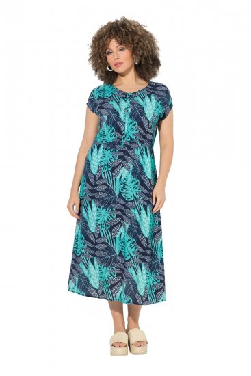 Ulla Popken 848696 Vestido estampado Azul-marinho - Vestidos de verão - Vestidos de verão plus size