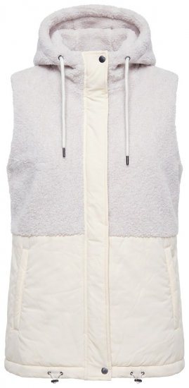 Ulla Popken 848729 Colete com capuz Branco sujo - Coletes - 