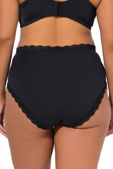 Ulla Popken 848803 Cuecas com renda pack de 3 Preto - Cuecas - 