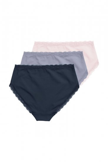 Ulla Popken 848803 Cuecas com renda pack de 3 Azul claro - Cuecas - 