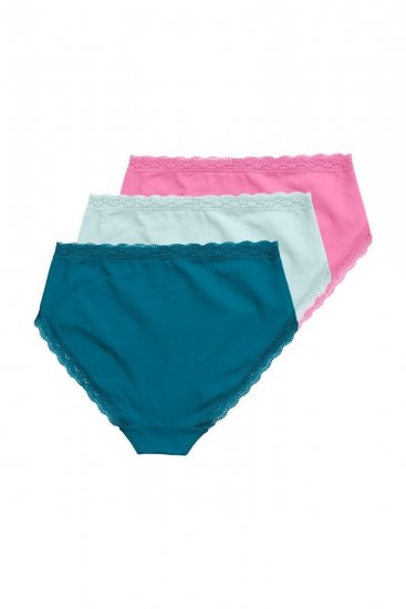 Ulla Popken 848803 Cuecas com renda pack de 3 Petróleo - Cuecas - 