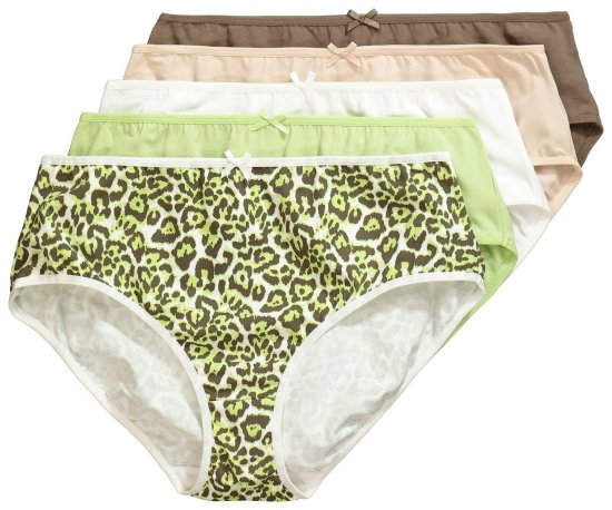 Ulla Popken 848810 Cuecas com padrão animal pack de 5 Taupe - Cuecas - 