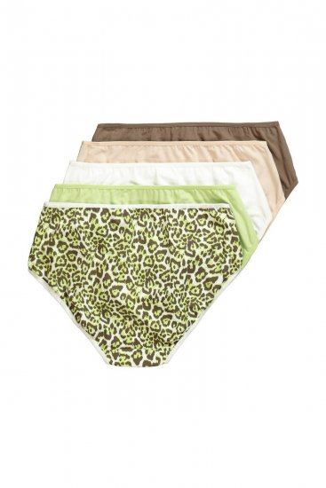 Ulla Popken 848810 Cuecas com padrão animal pack de 5 Taupe - Cuecas - 