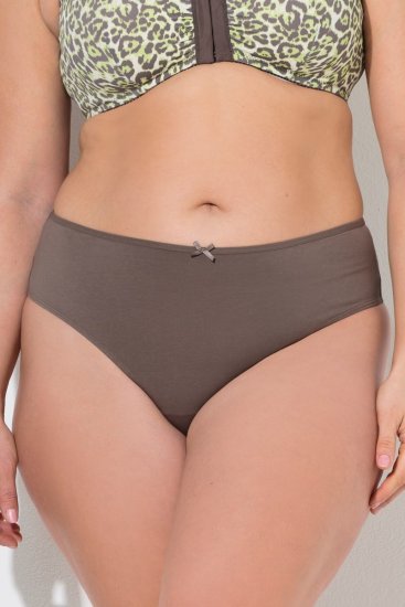 Ulla Popken 848826 Tangas com padrão animal pack de 3 Taupe - Cuecas - 