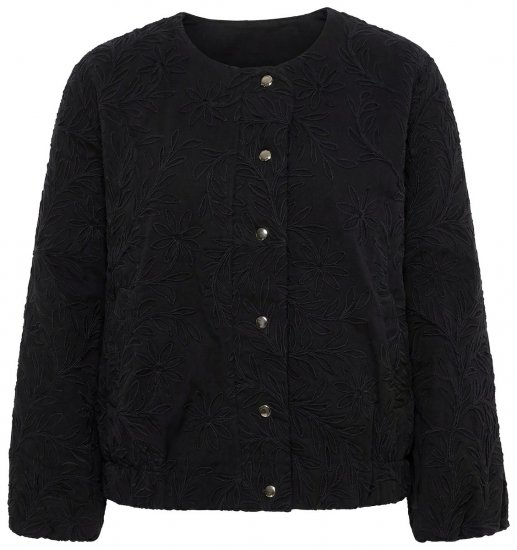Ulla Popken 848940 Blusão bomber Preto - Jaquetas - Casacos plus size para mulher