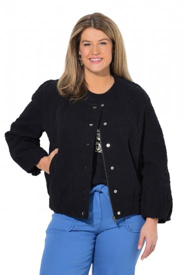 Ulla Popken 848940 Blusão bomber Preto - Jaquetas - Casacos plus size para mulher