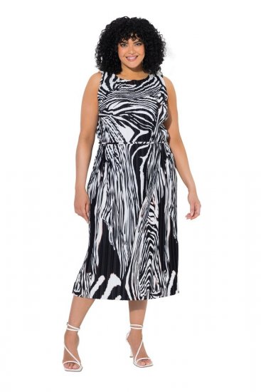 Ulla Popken 848948 Vestido com padrão animal Preto - Vestidos de verão - Vestidos de verão plus size