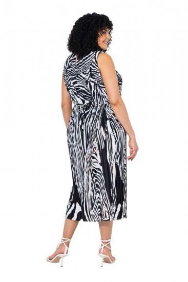 Ulla Popken 848948 Vestido com padrão animal Preto - Vestidos de verão - Vestidos de verão plus size