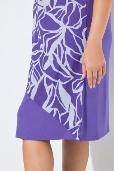 Ulla Popken 849033 Vestido de chiffon estampado Lilás - Vestidos - Vestidos para todos os tamanhos