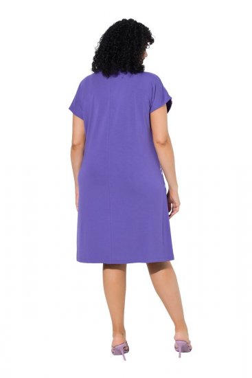 Ulla Popken 849033 Vestido de chiffon estampado Lilás - Vestidos - Vestidos para todos os tamanhos