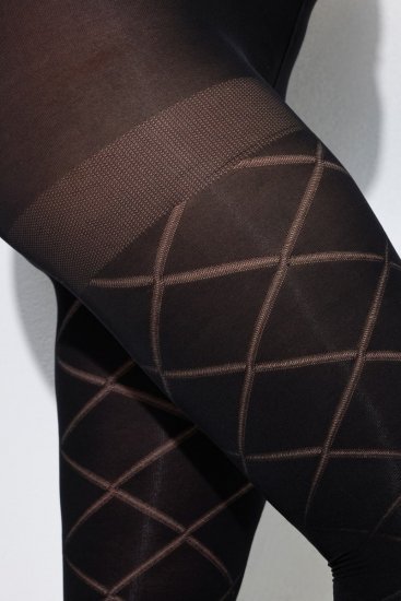 Ulla Popken 849047 Collants com padrão 100 den Preto - Collants & meias - 
