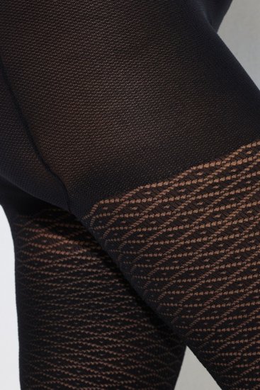 Ulla Popken 849050 Collants aos quadrados Preto - Collants & meias - 