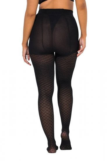 Ulla Popken 849050 Collants aos quadrados Preto - Collants & meias - 