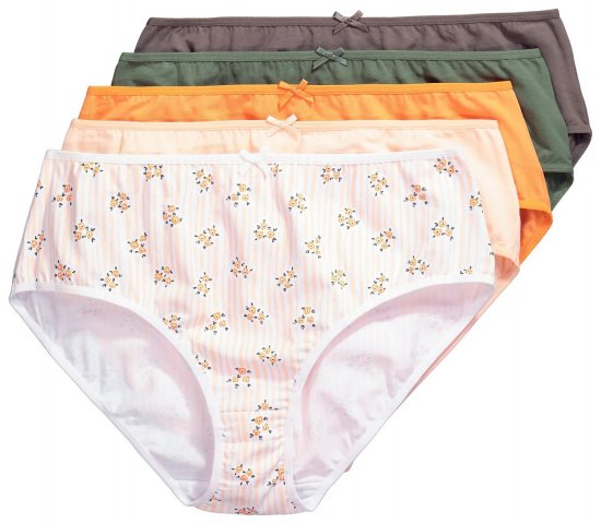 Ulla Popken 849098 Cuecas com flores pack de 6 Laranja - Cuecas - 