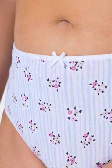 Ulla Popken 849098 Cuecas com flores pack de 5 Azul claro - Cuecas - 