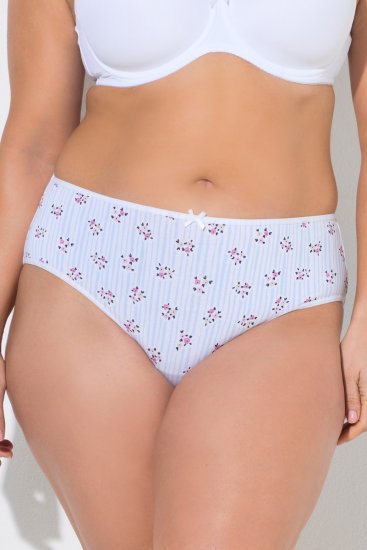 Ulla Popken 849098 Cuecas com flores pack de 5 Azul claro - Cuecas - 