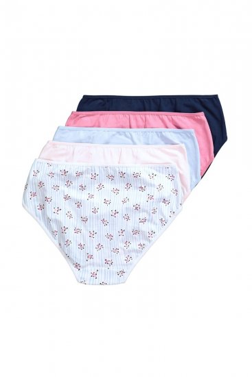 Ulla Popken 849098 Cuecas com flores pack de 5 Azul claro - Cuecas - 