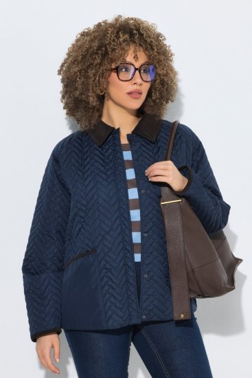 Ulla Popken 849111 Casaco acolchoado Azul-marinho - Jaquetas - Casacos plus size para mulher