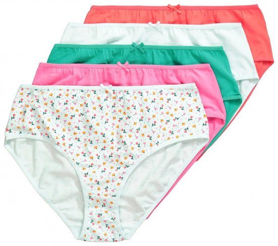 Ulla Popken 849140 Cuecas com flores pack de 5 Branco sujo - Cuecas - 
