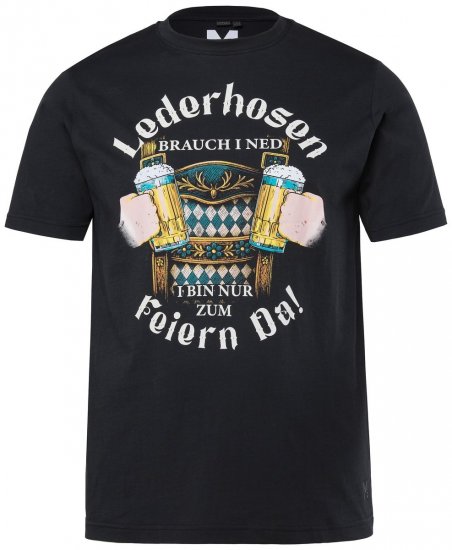 Men+ 410 T-shirt Lederhosn Preto - T-shirts - T-shirts Homem Tamanhos Grandes
