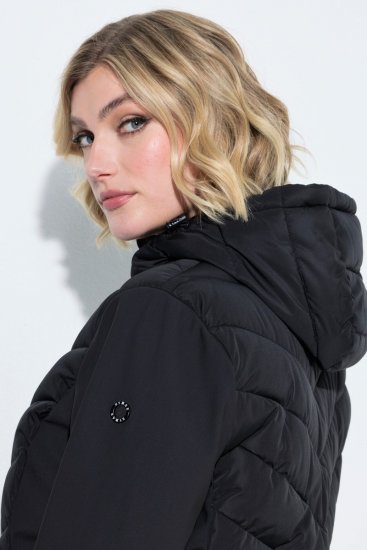 Ulla Popken 849472 Casaco acolchoado Preto - Jaquetas - Casacos plus size para mulher