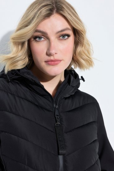 Ulla Popken 849472 Casaco acolchoado Preto - Jaquetas - Casacos plus size para mulher
