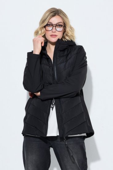 Ulla Popken 849472 Casaco acolchoado Preto - Jaquetas - Casacos plus size para mulher