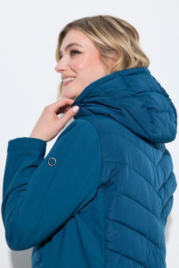 Ulla Popken 849472 Casaco acolchoado Petróleo - Jaquetas - Casacos plus size para mulher