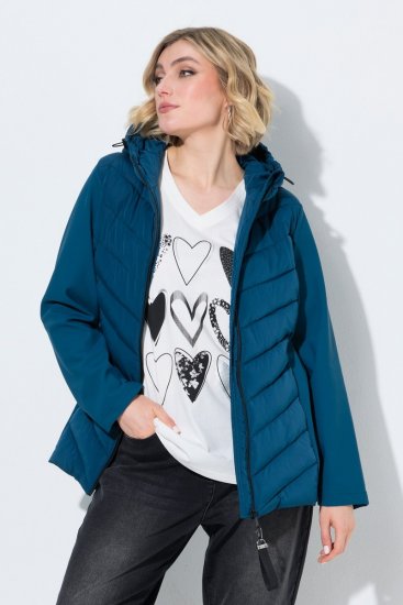 Ulla Popken 849472 Casaco acolchoado Petróleo - Jaquetas - Casacos plus size para mulher