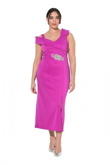 Ulla Popken 849508 Vestido de noite Lilás - Vestidos de noite - Vestidos de festa em tamanhos grandes