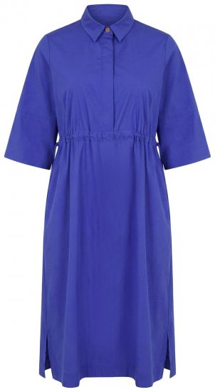 Ulla Popken 849541 Vestido camiseiro de manga curta com cordão Violeta - Vestidos camiseiros - 