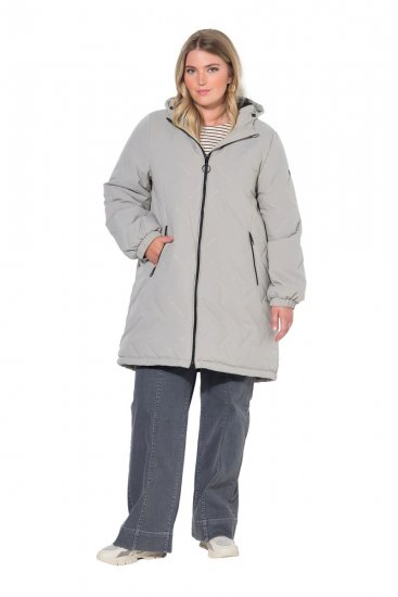 Ulla Popken 849552 Sobretudo acolchoado Cinzento - Casacos - Casacos de Mulher em Tamanhos Grandes