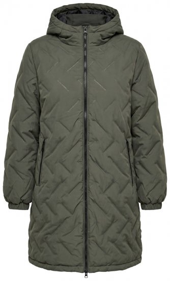 Ulla Popken 849552 Sobretudo acolchoado Verde azeitona - Casacos - Casacos de Mulher em Tamanhos Grandes