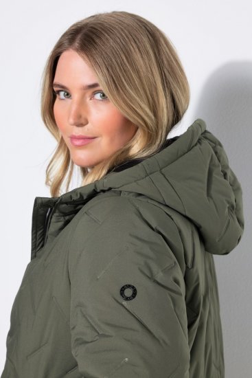 Ulla Popken 849552 Sobretudo acolchoado Verde azeitona - Casacos - Casacos de Mulher em Tamanhos Grandes
