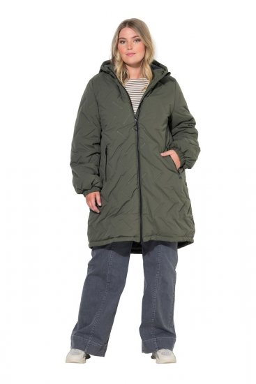 Ulla Popken 849552 Sobretudo acolchoado Verde azeitona - Casacos - Casacos de Mulher em Tamanhos Grandes