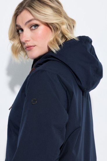 Ulla Popken 849619 Casaco HYPRAR impermeável com forro teddy Azul-marinho - Jaquetas - Casacos plus size para mulher