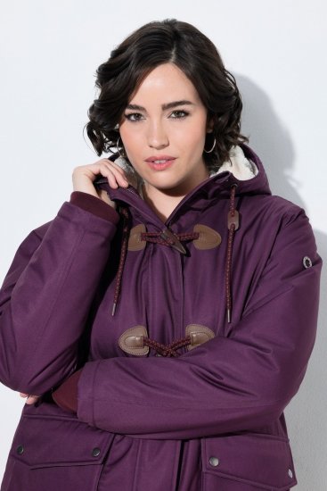 Ulla Popken 849619 Casaco de chuva Roxo escuro - Jaquetas - Casacos plus size para mulher