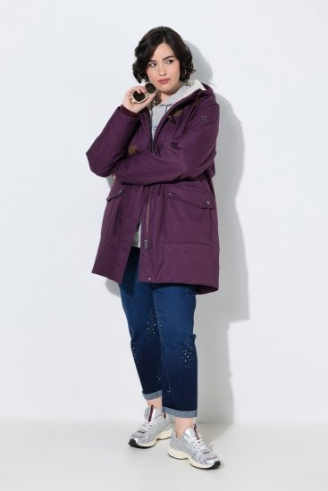Ulla Popken 849619 Casaco de chuva Roxo escuro - Jaquetas - Casacos plus size para mulher