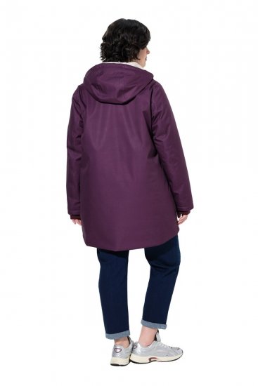 Ulla Popken 849619 Casaco de chuva Roxo escuro - Jaquetas - Casacos plus size para mulher