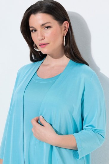 Ulla Popken 849620 Casaco Azul - Jaquetas - Casacos plus size para mulher