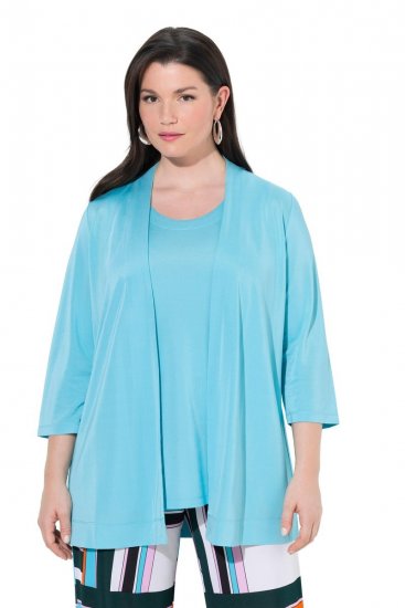Ulla Popken 849620 Casaco Azul - Jaquetas - Casacos plus size para mulher