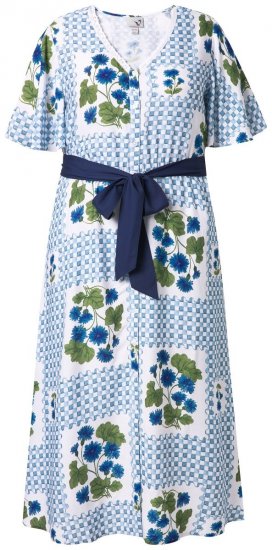 Ulla Popken 849662 Vestido camiseiro floral Branco sujo - Vestidos midi - Vestidos Midi Tamanhos Grandes