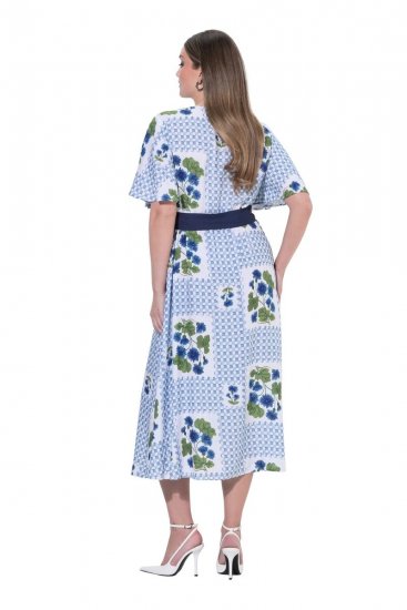 Ulla Popken 849662 Vestido camiseiro floral Branco sujo - Vestidos midi - Vestidos Midi Tamanhos Grandes