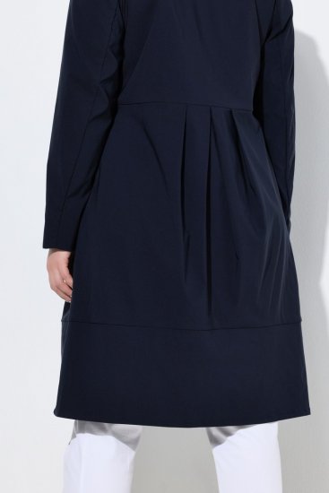 Ulla Popken 849803 Casaco elástico com gola alta Azul-marinho - Casacos - Casacos de Mulher em Tamanhos Grandes