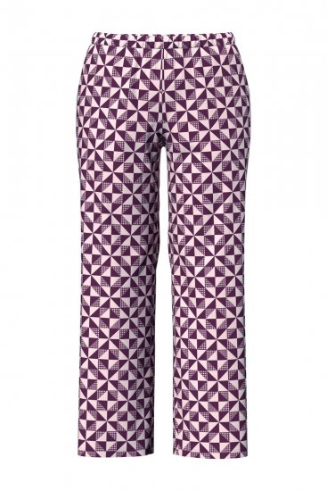 Ulla Popken 849850 Pijama aos quadrados Vermelho baga - Pijamas/Loungewear - 