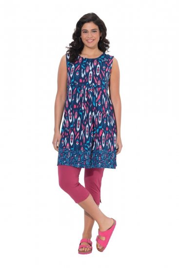 Ulla Popken 849887 Vestido de jersey sem mangas Azul-marinho - Vestidos em jersey - 