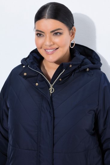 Ulla Popken 849908 Casaco de chuva Azul-marinho - Jaquetas - Casacos plus size para mulher