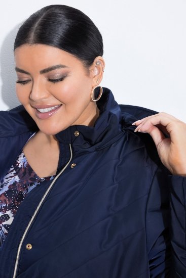Ulla Popken 849908 Casaco de chuva Azul-marinho - Jaquetas - Casacos plus size para mulher