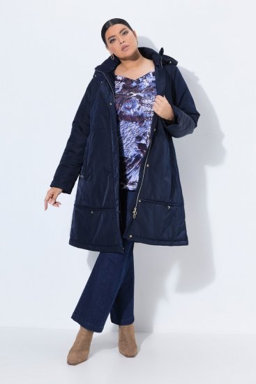 Ulla Popken 849908 Casaco de chuva Azul-marinho - Jaquetas - Casacos plus size para mulher