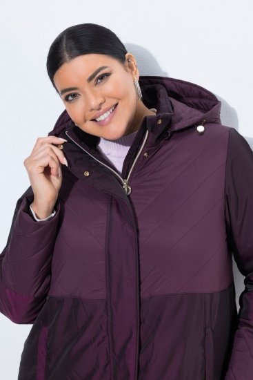 Ulla Popken 849908 Casaco de chuva Bordô - Jaquetas - Casacos plus size para mulher